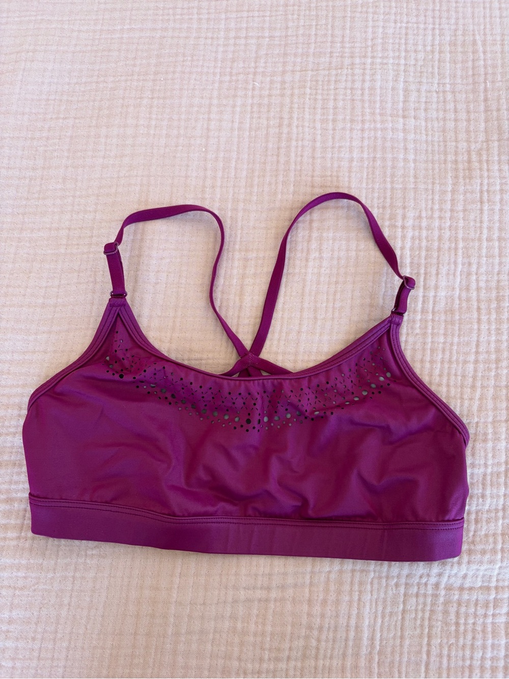 Victoria Sport Women’s Magenta Active Bralette with Laser-Cut Detail
